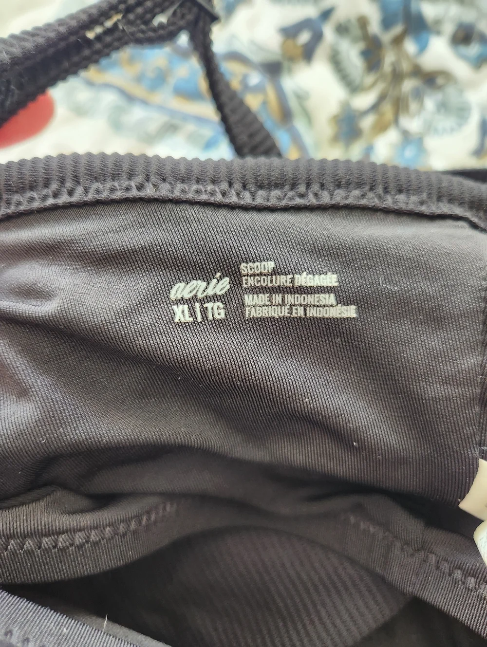 aerie Black Scoop Ribbed Bikini Top - Size XL - Picture 2 of 3